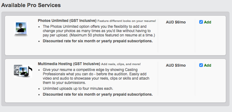 Free vs Pro Services Casting Networks