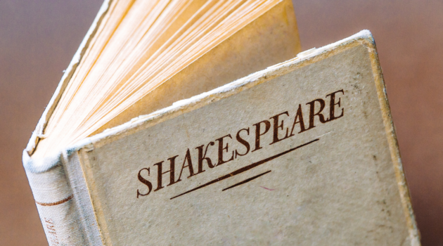 a book of shakespeare, likely full of iambic pentameter...
